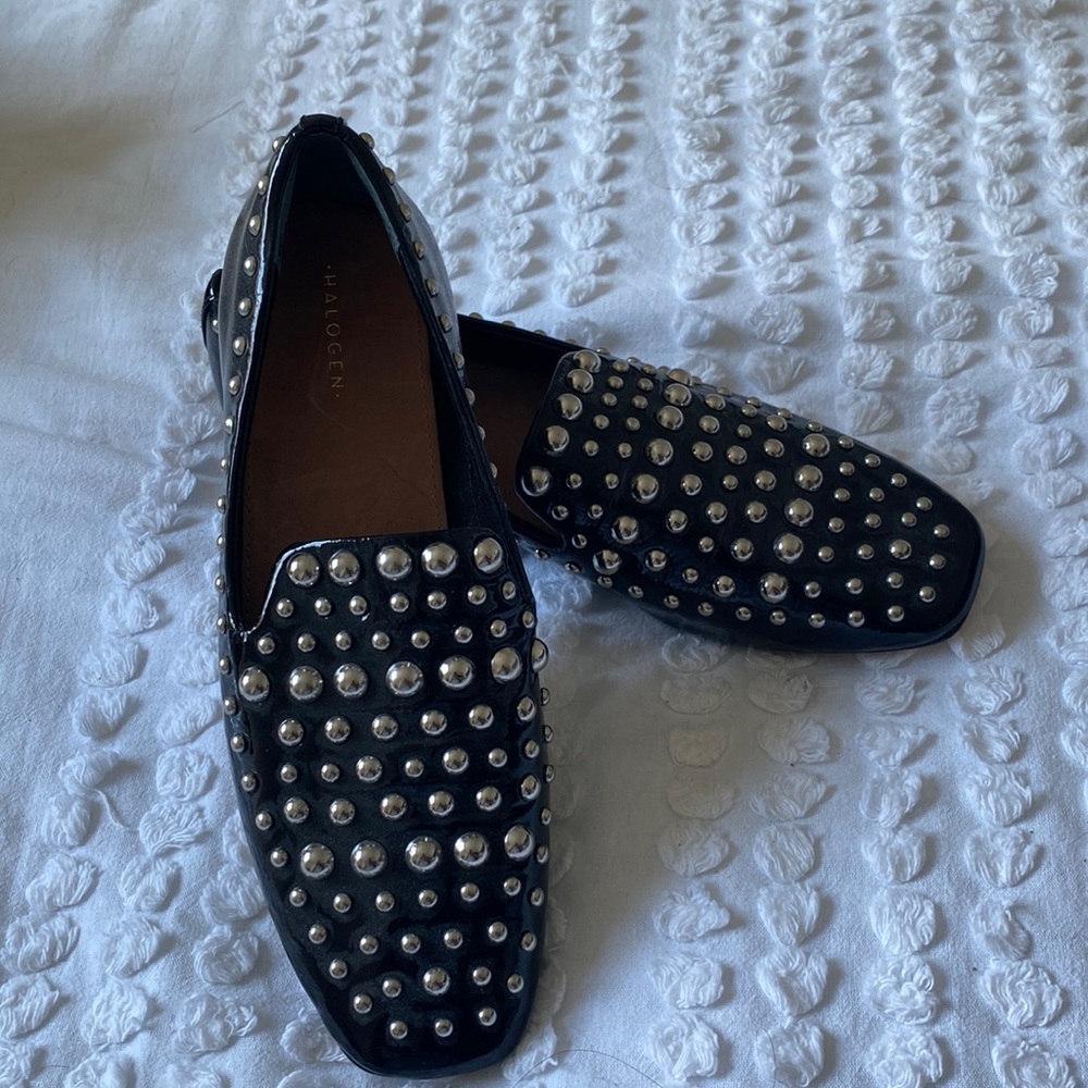 Halogen Black Studded Flats